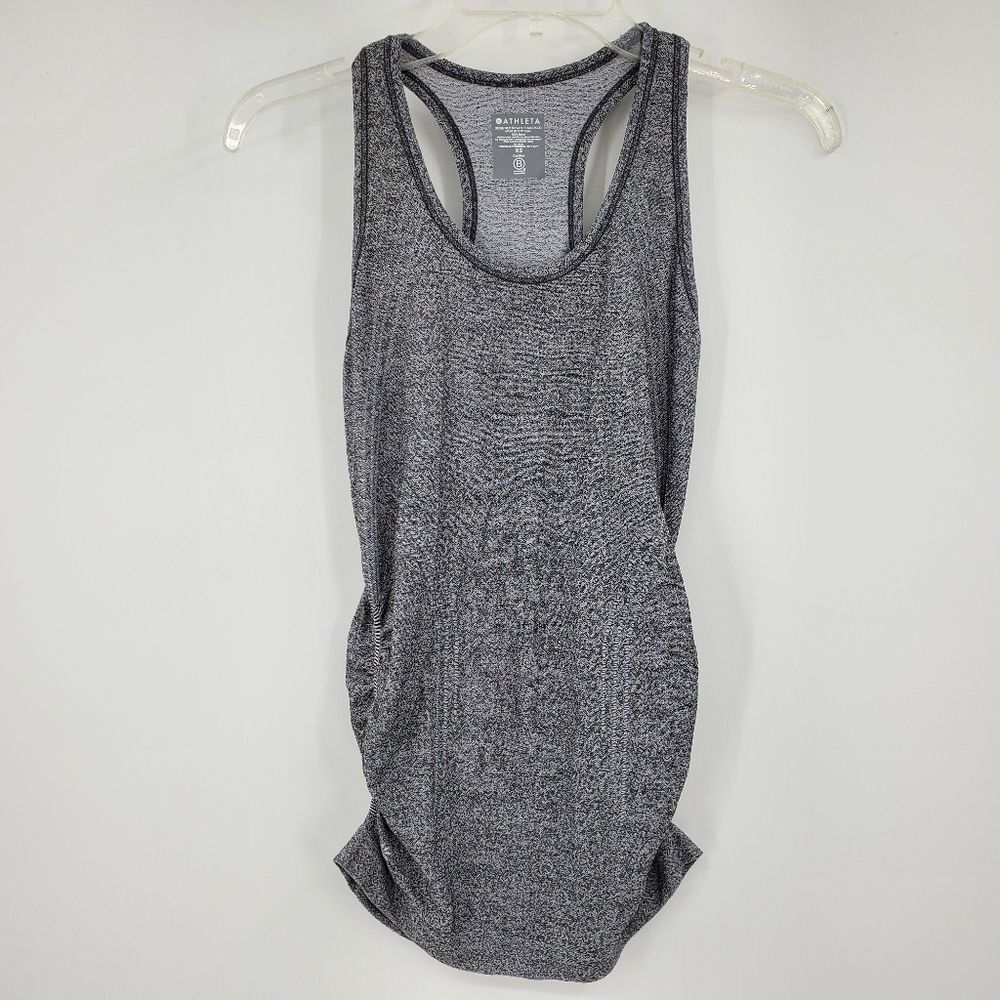 🩵ATHLETA womens XS gray scrunched sides tank top